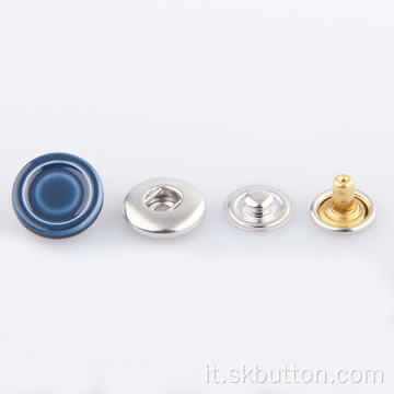Pulsante Snap Prong Ring BAP in metallo in ottone moda